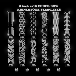 Strass cheer Bow V-staart SVG-bundel, stroken haarlint sjablonen (digitale download)