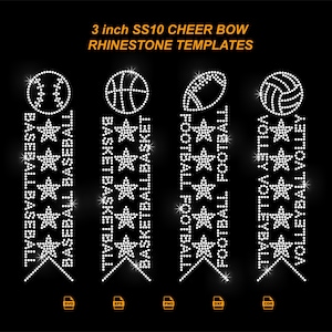 Ss10 Layout Sports Cheer Bow Rhinestone Templates SS10, Volleyball Baseball Soccer ...