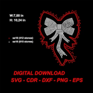 Ribbon rhinestone template. Ribbon pattern. Digital download SVG - PNG - DXF. Iron on transfer.