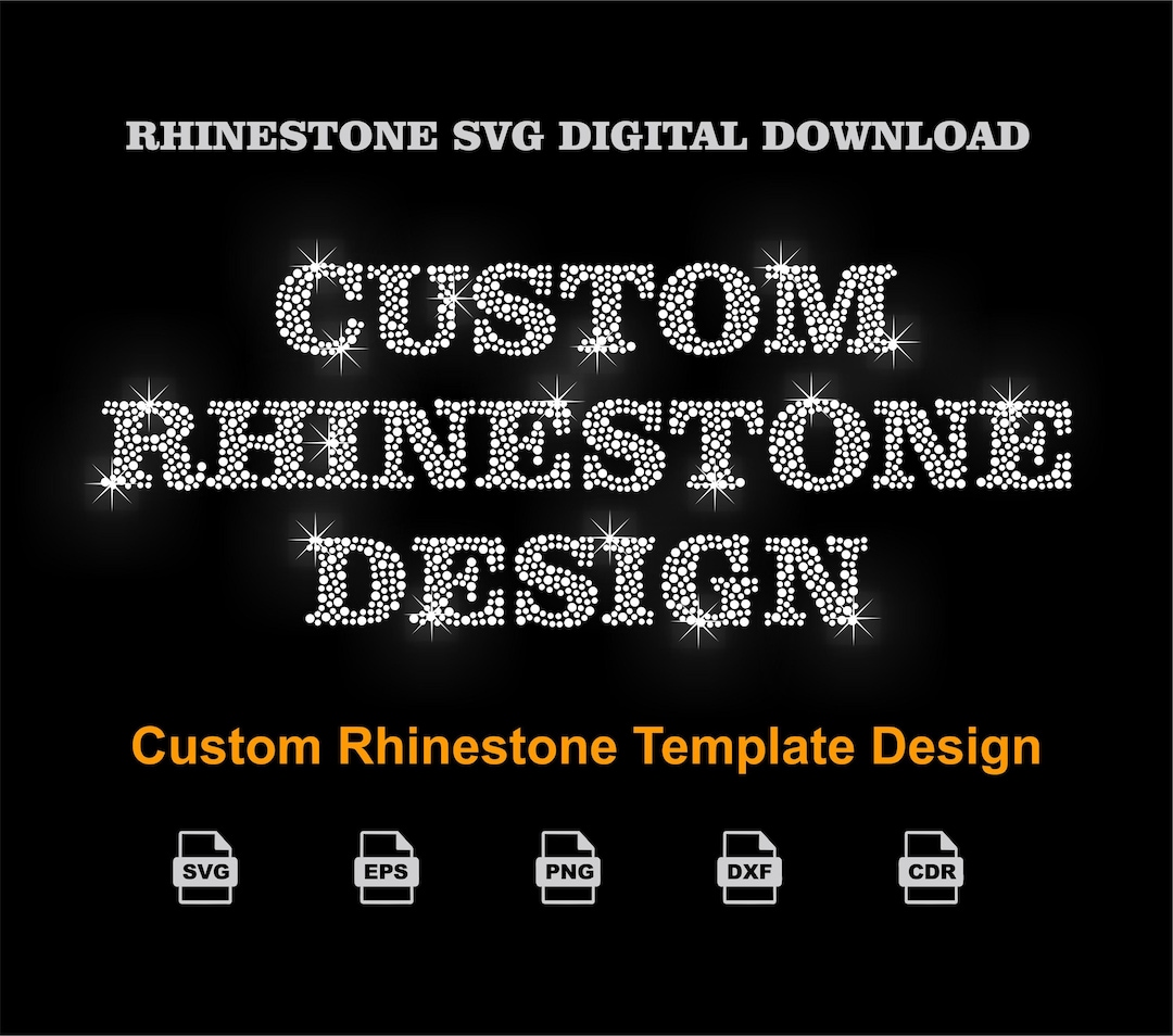 Custom Rhinestone Name Design SVG | Personalized Bling Template ...