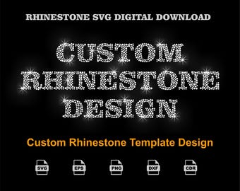 Custom Rhinestone Name Design SVG | Personalized Bling Template | Instant Download