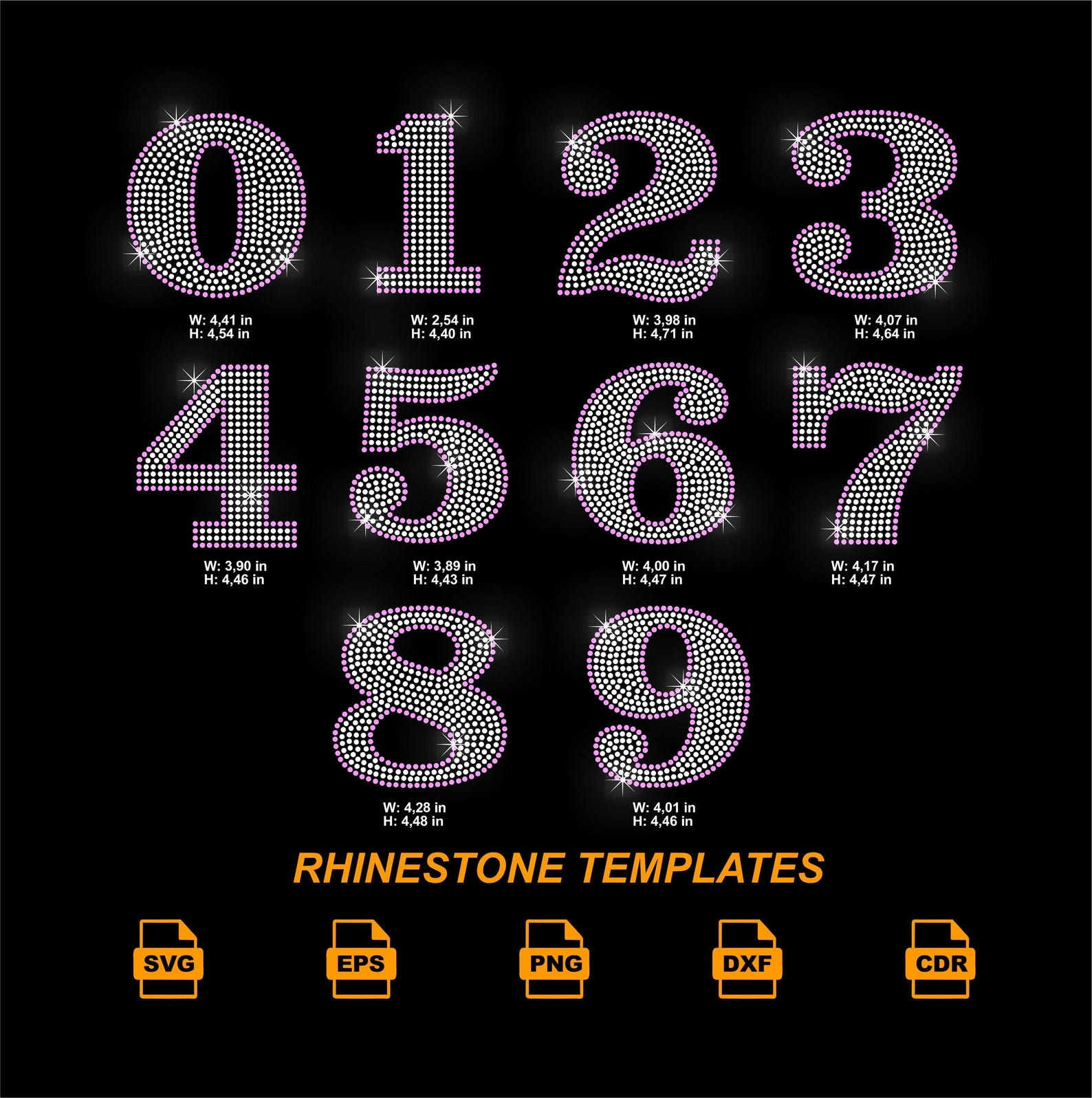 Rhinestone Numbers SVG 0-9 | Bling Number Set | Cricut Silhouette ...
