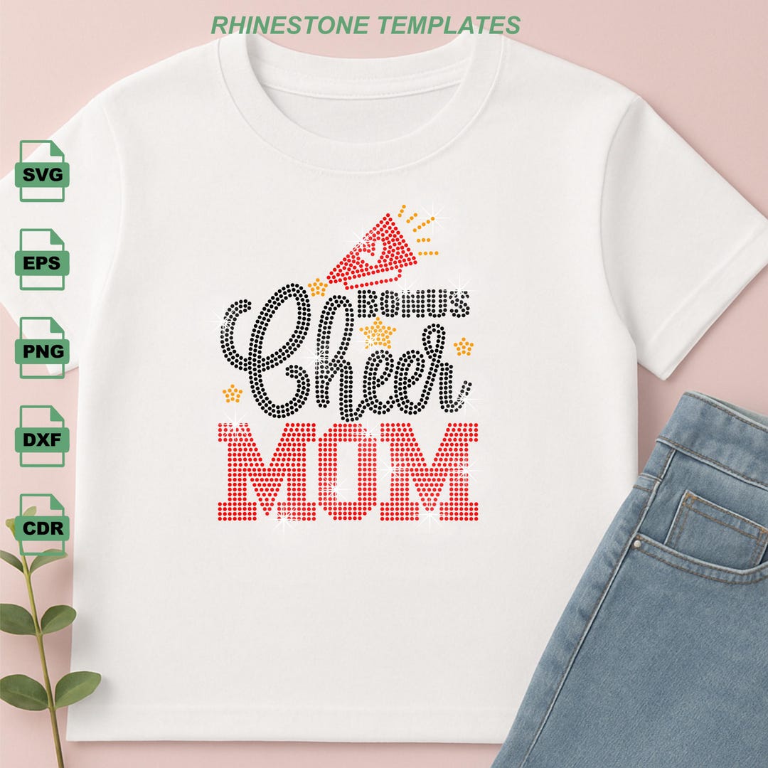 Cheer Mom Rhinestone Template, Bling Shirt Design (digital Download) - Etsy