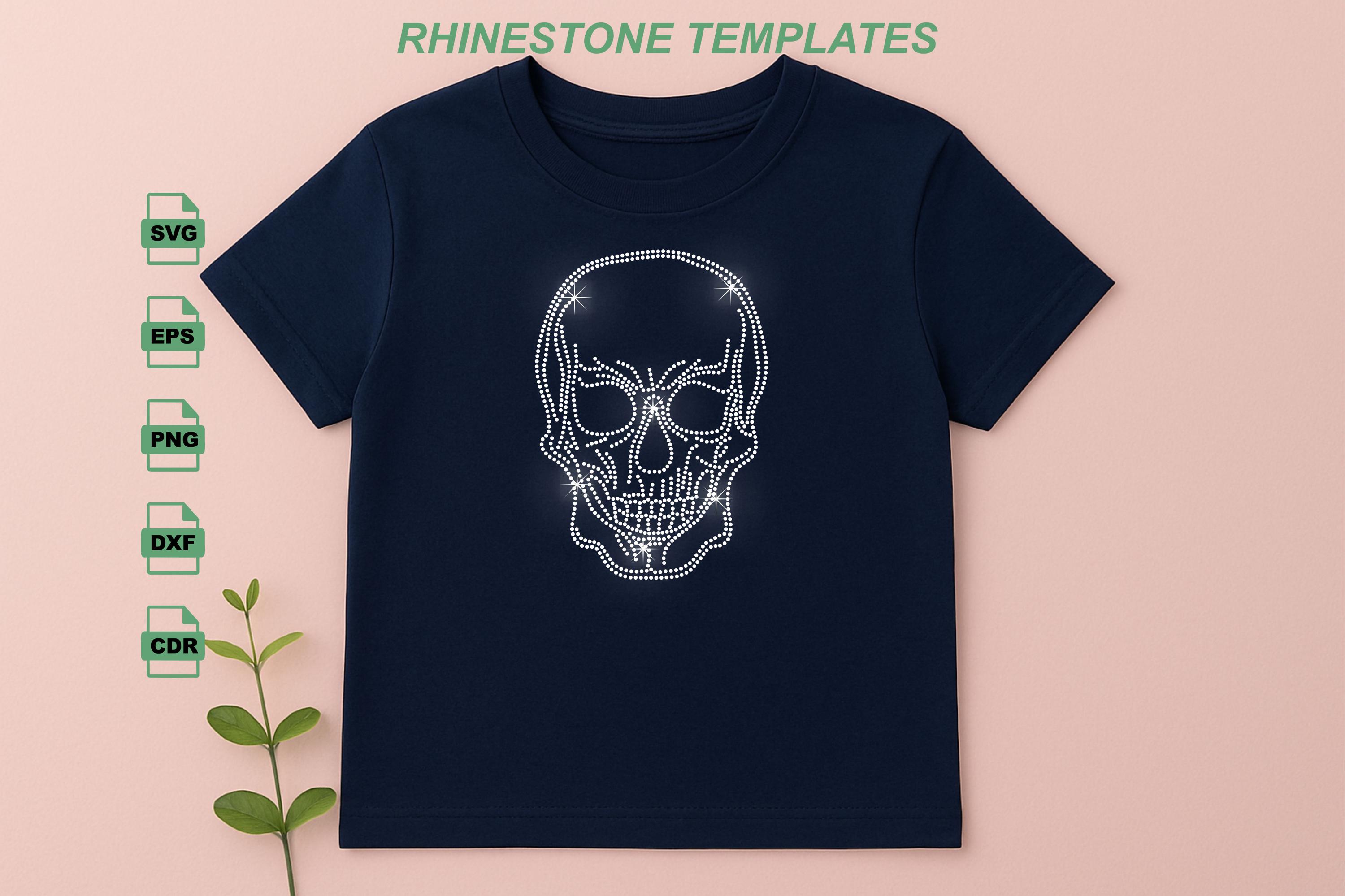 Skull Rhinestone Transfer Skull Rhinestone Template: Iron-on Transfer, SS10 SVG (digital Download ...