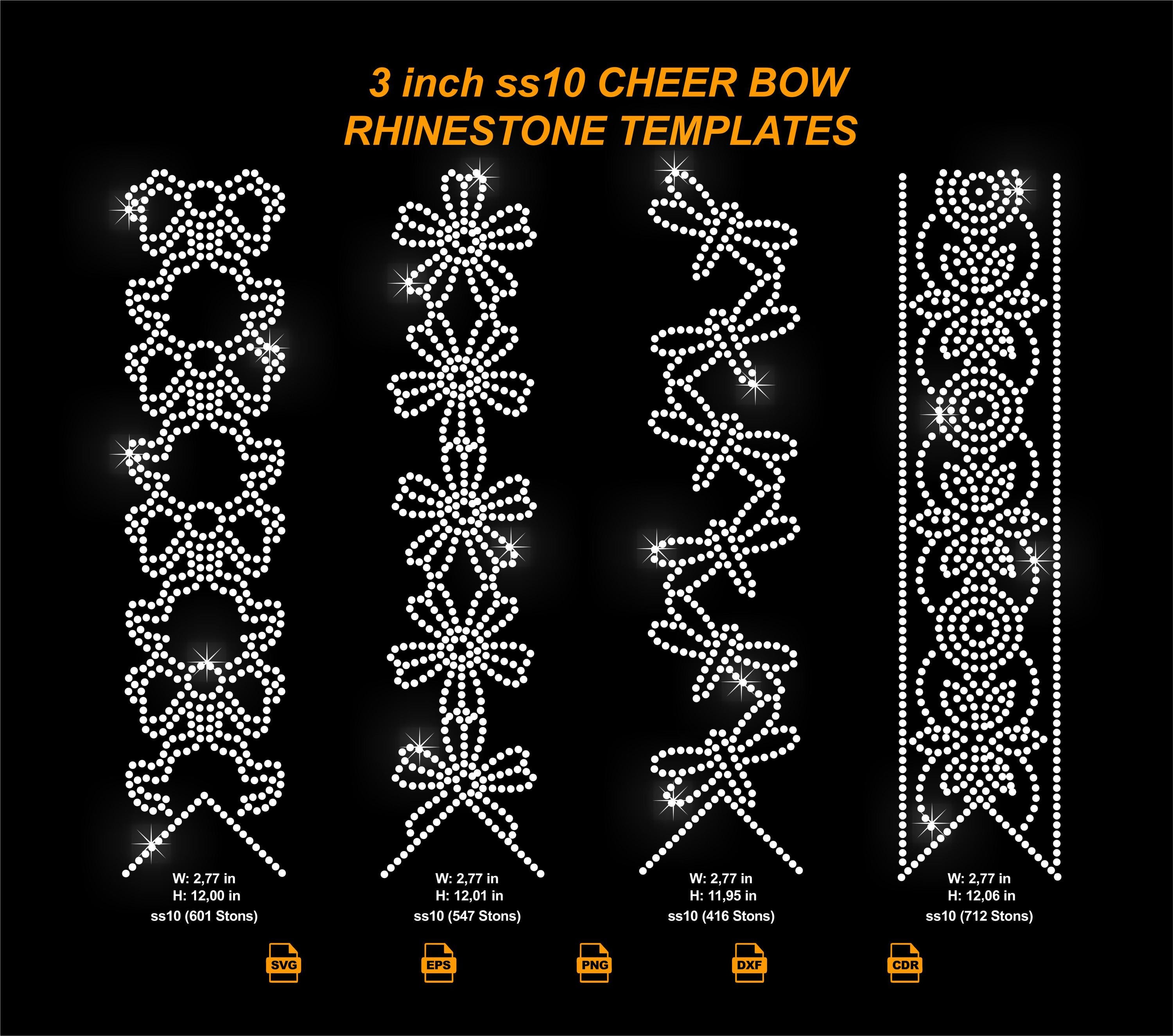 SS10 Rhinestone Cheer Bow Template Bundle (SVG DXF PNG) Etsy
