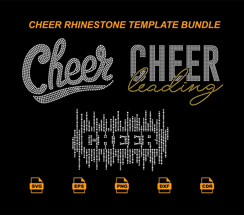 Cheer Rhinestone Template Bundle, Cheer Bow SVG for Cricut ...