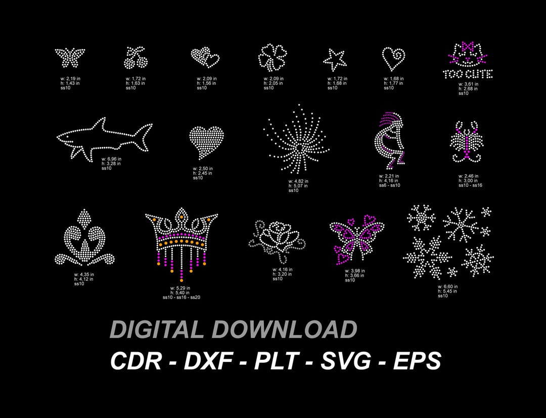 digital-design-digital-rhinestone-small-patterns-mixed-ss6-ss10-ss16-template-flower-star-heart-butterfly-snow-pattern-etsy