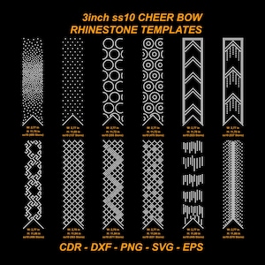 Cheer Bow Rhinestone Template Designs: V-Tail 3&quot; (Digital Download)