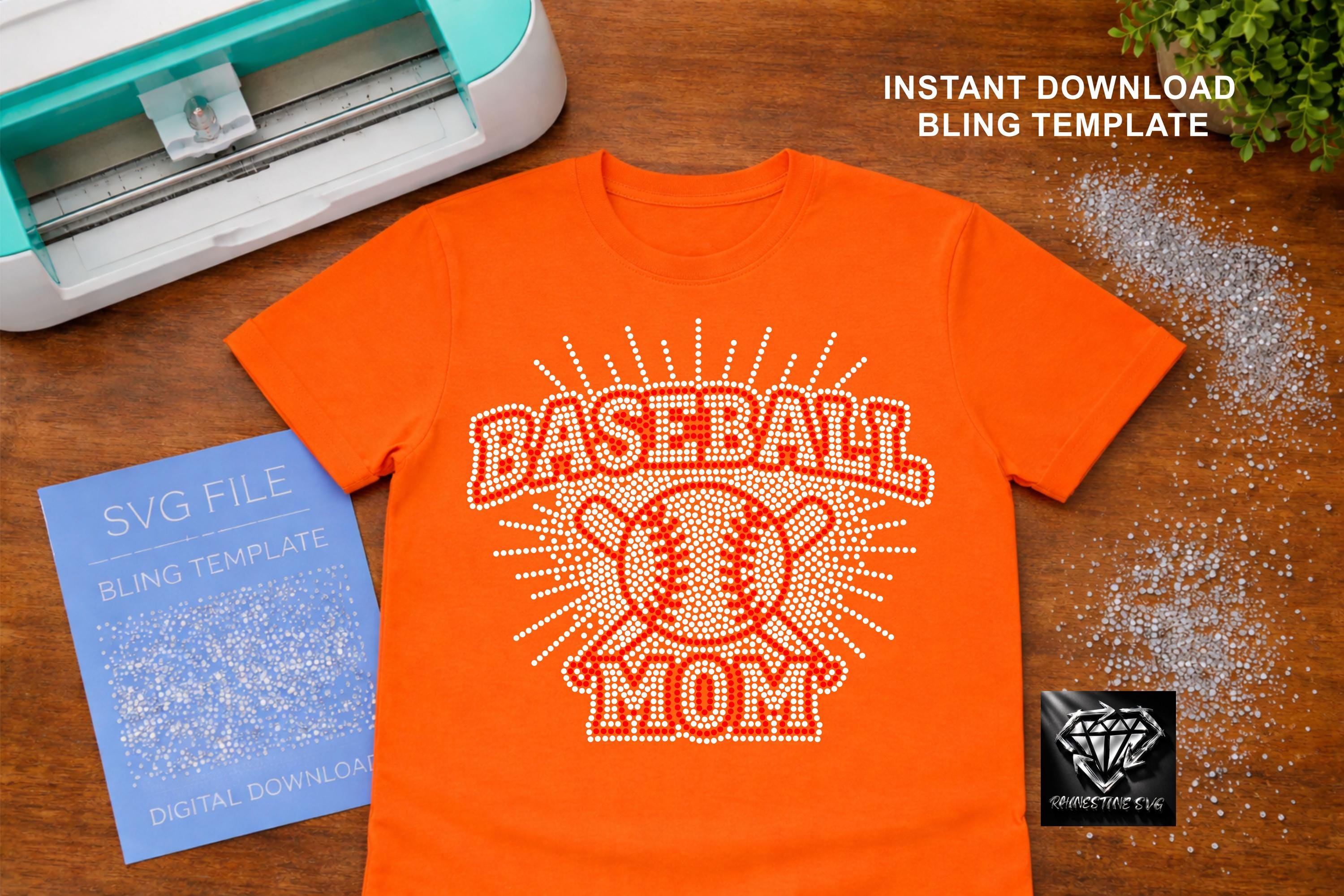 Baseball Mom SVG, Rhinestone Template, Bling Cricut File, Sports Mom ...