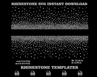 Rhinestone Ombre Scatter SVG, Double Sided Gradient Dust Hotfix Template For Shirts