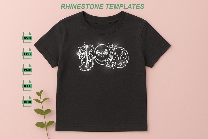 Rhinestone Boo Rhinestone Halloween Boo Ghost Template SVG - Iron on Transfer (digital ...