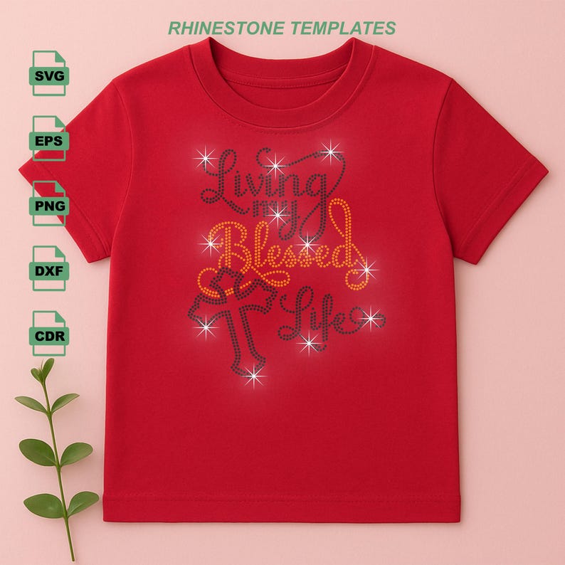 Blessed Rhinestone Template SVG. Christian Faith Slogan. SS10 ...