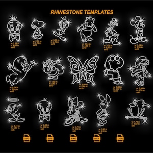 Rhinestone Mickey Mouse Template Set: SS6/SS10, SVG EPS DXF