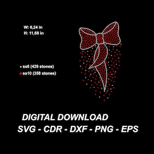 ribbon rhinestone template. Digital download in SVG - PNG - DXF format is suitable for cricut. Iron on transfer.