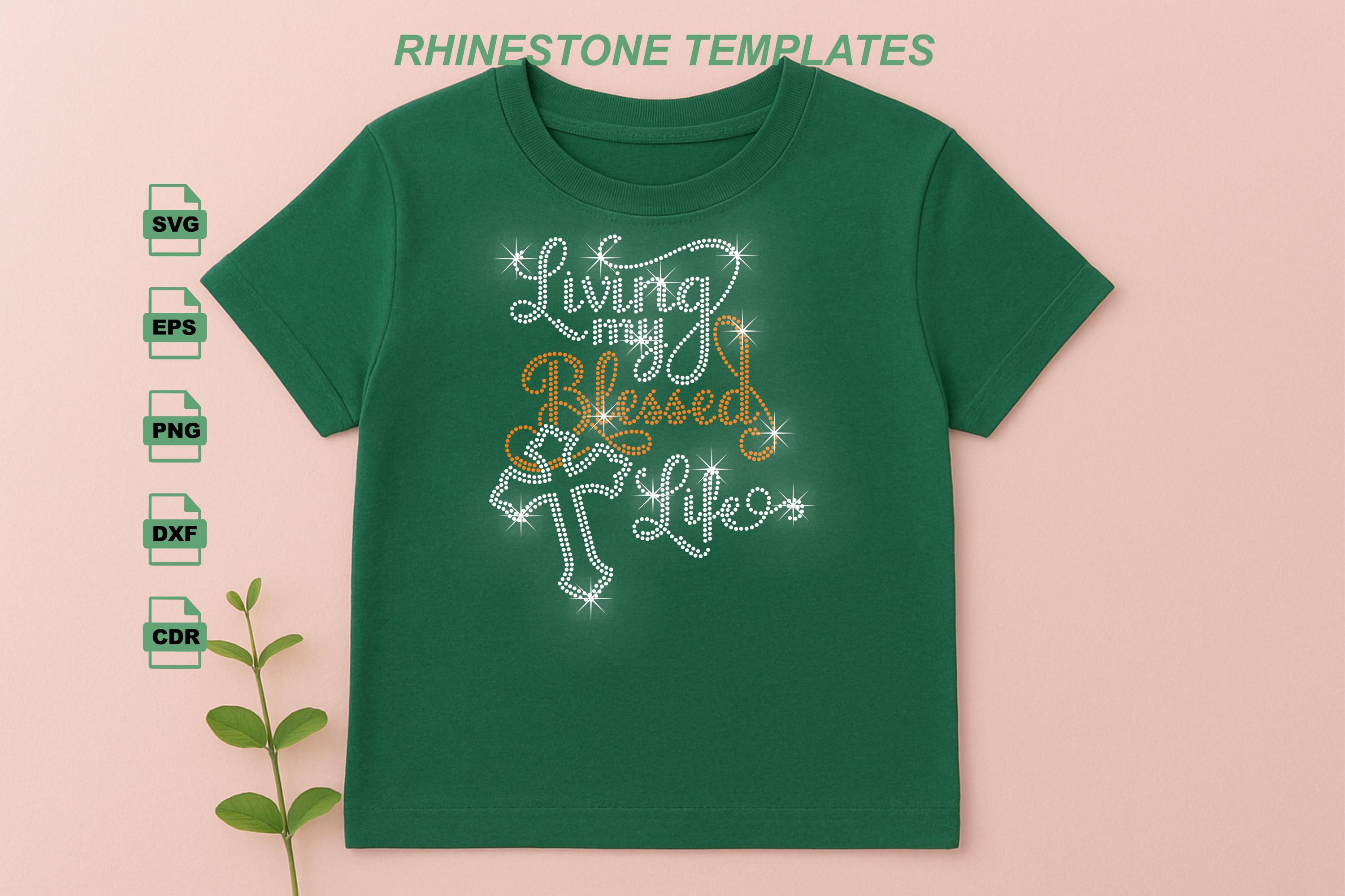 Blessed Rhinestone Template SVG. Christian Faith Slogan. SS10 ...