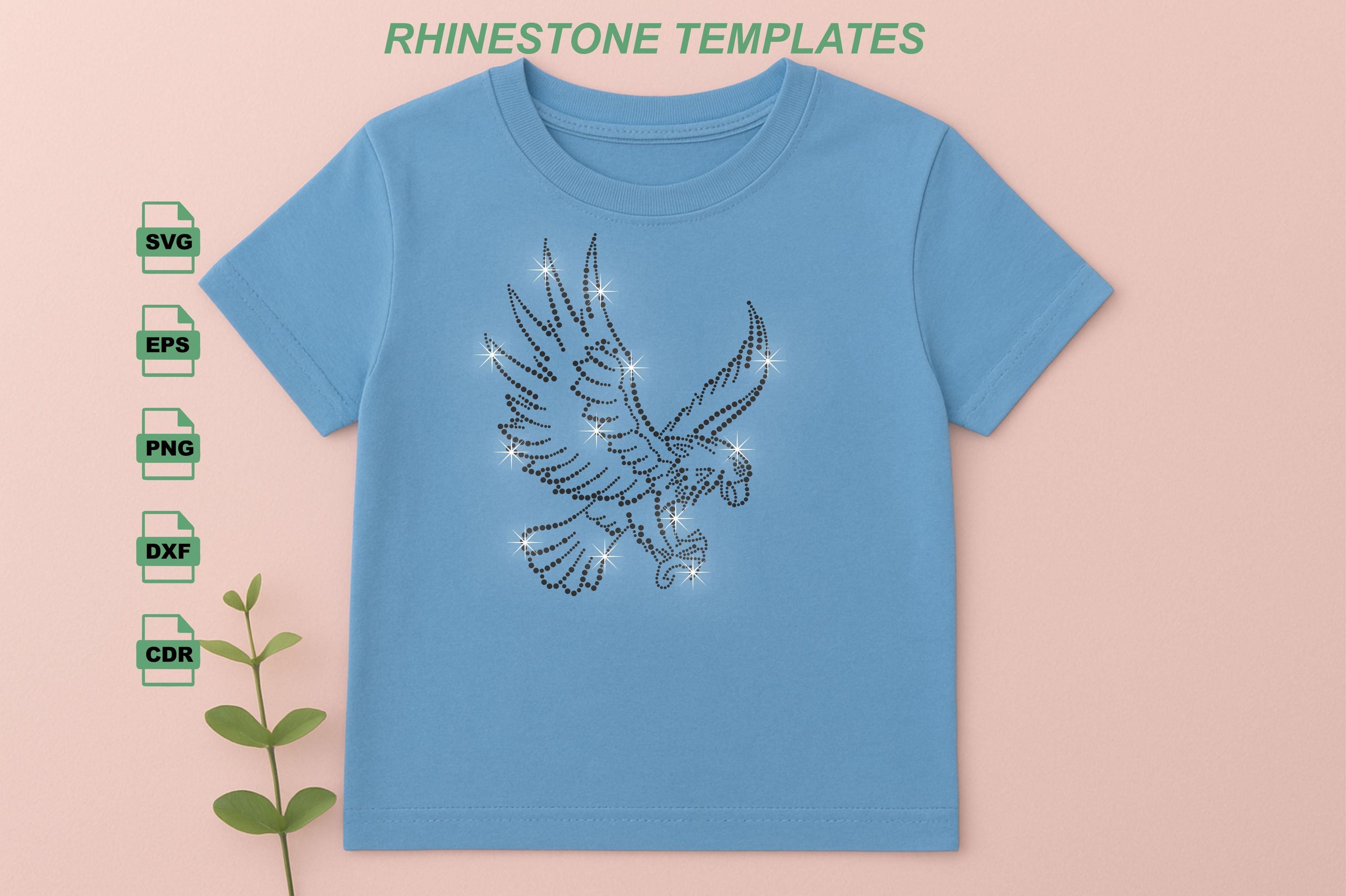 Eagle Rhinestone Template. Winged Eagle Design. SVG - PNG - DXF Digital ...