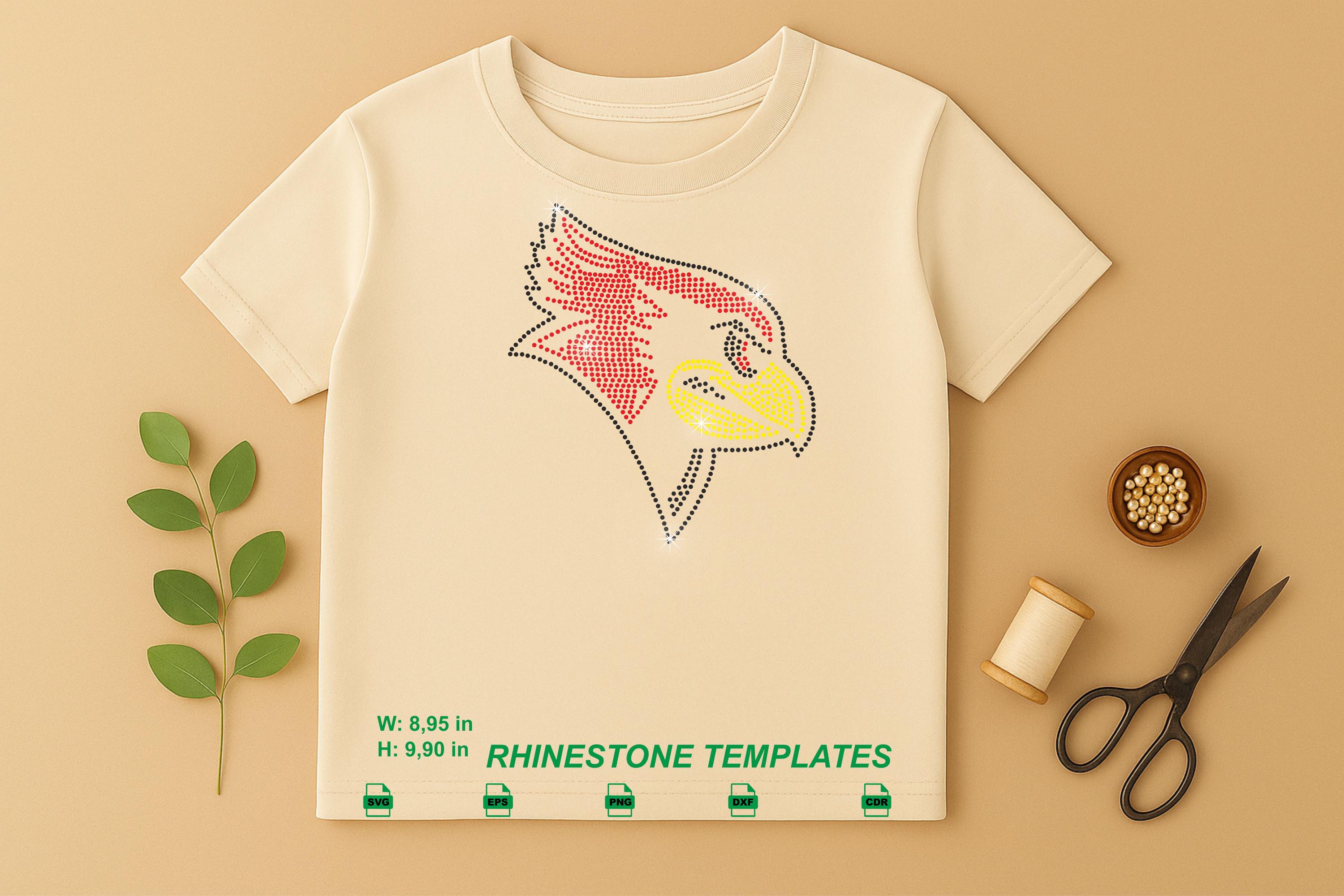 Cardinal Mascot Rhinestone Template | SS10 Bling Design | Sports Team ...