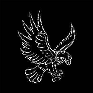 Eagle rhinestone template. Winged eagle design. SVG - PNG - DXF digital download. Iron on transfer