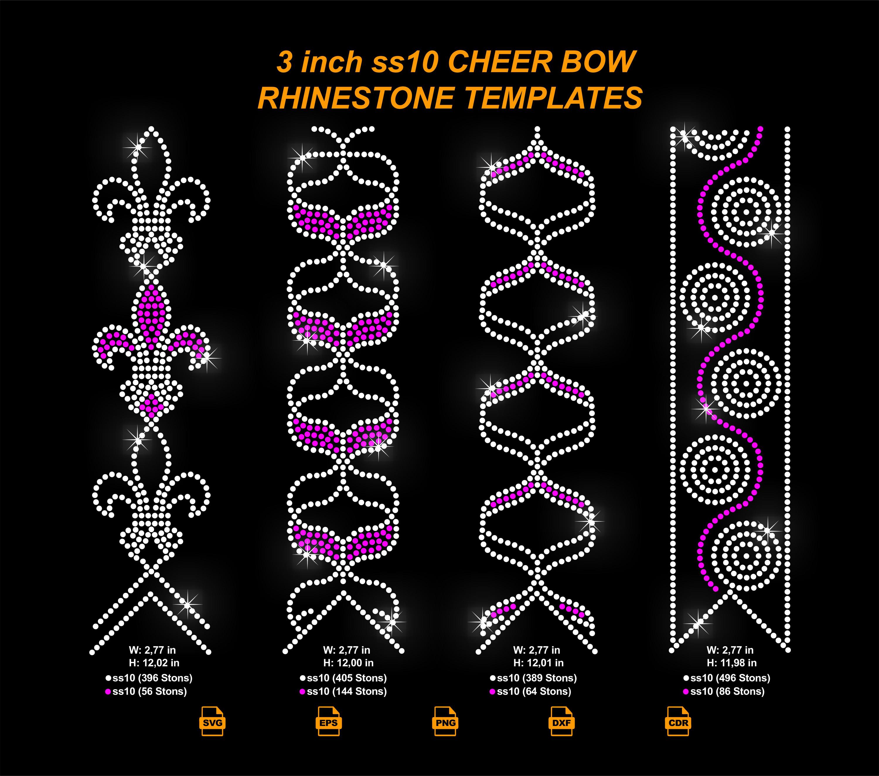 SS10 Rhinestone Cheer Bow Template Bundle (SVG DXF PNG) Etsy