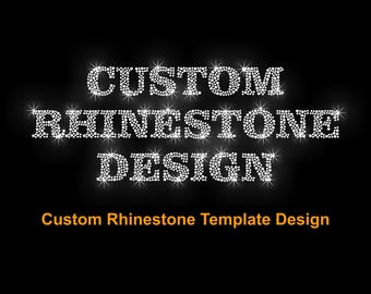 Diseño de plantilla de diamantes de imitación personalizados / Nombre personalizado Logotipo Texto / Hotfix SVG PNG Cricut y Silhouette