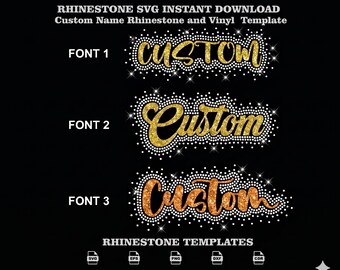 Custom Rhinestone Name SVG with Vinyl, Bling Text for Cricut ss10