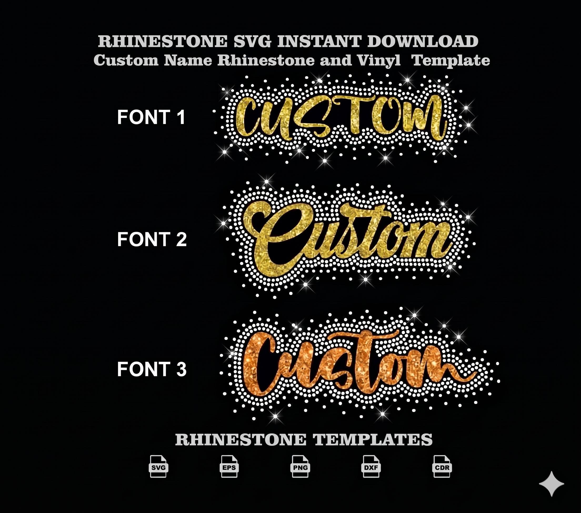 Custom Rhinestone Name SVG With Vinyl, Bling Text for Cricut Ss10 - Etsy
