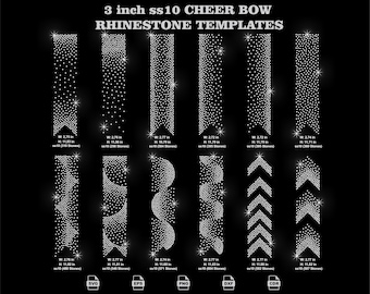 3 inch rhinestone cheer template bundle ss10 SVG for Cricut bling hair accessories