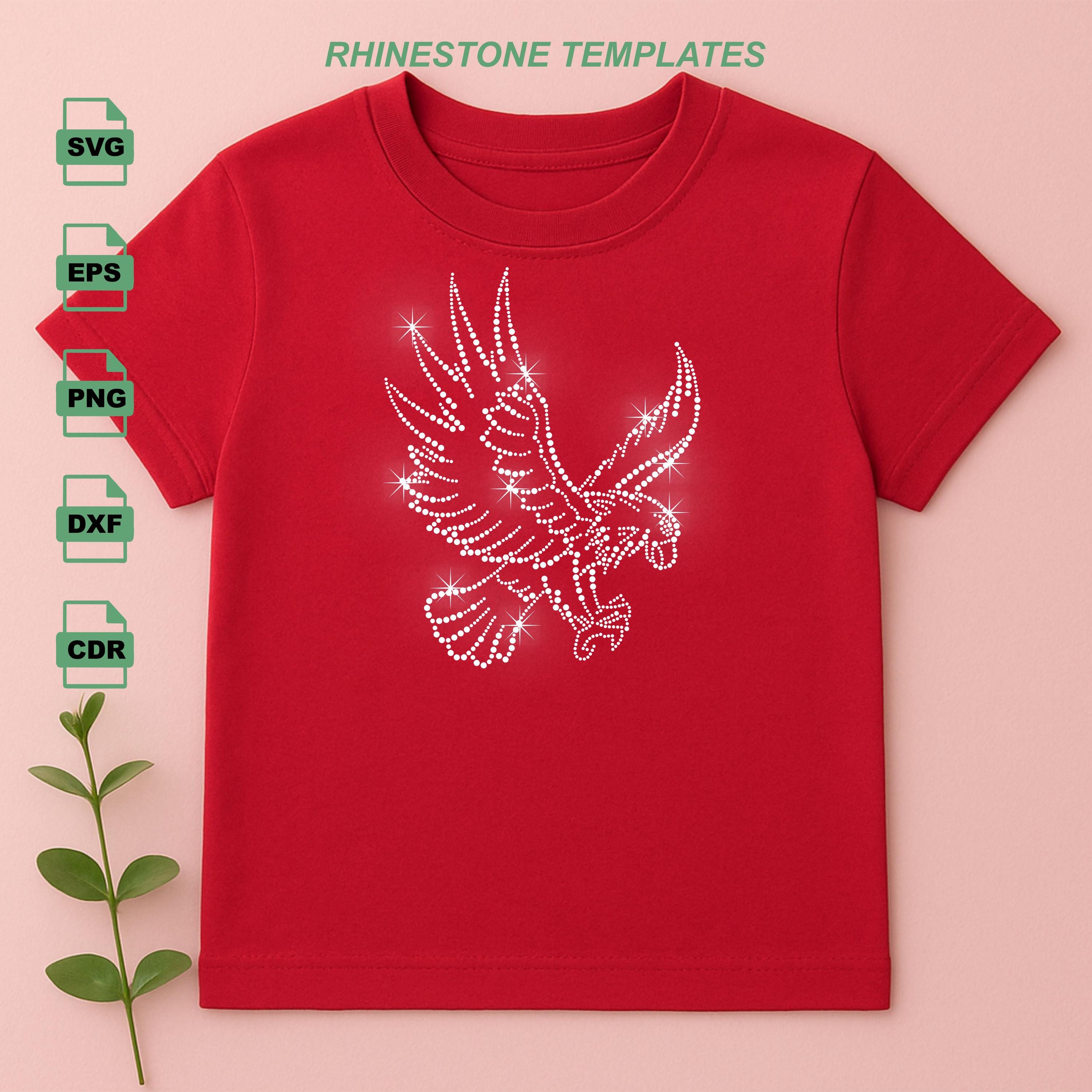 Eagle Rhinestone Template. Winged Eagle Design. SVG - PNG - DXF Digital ...