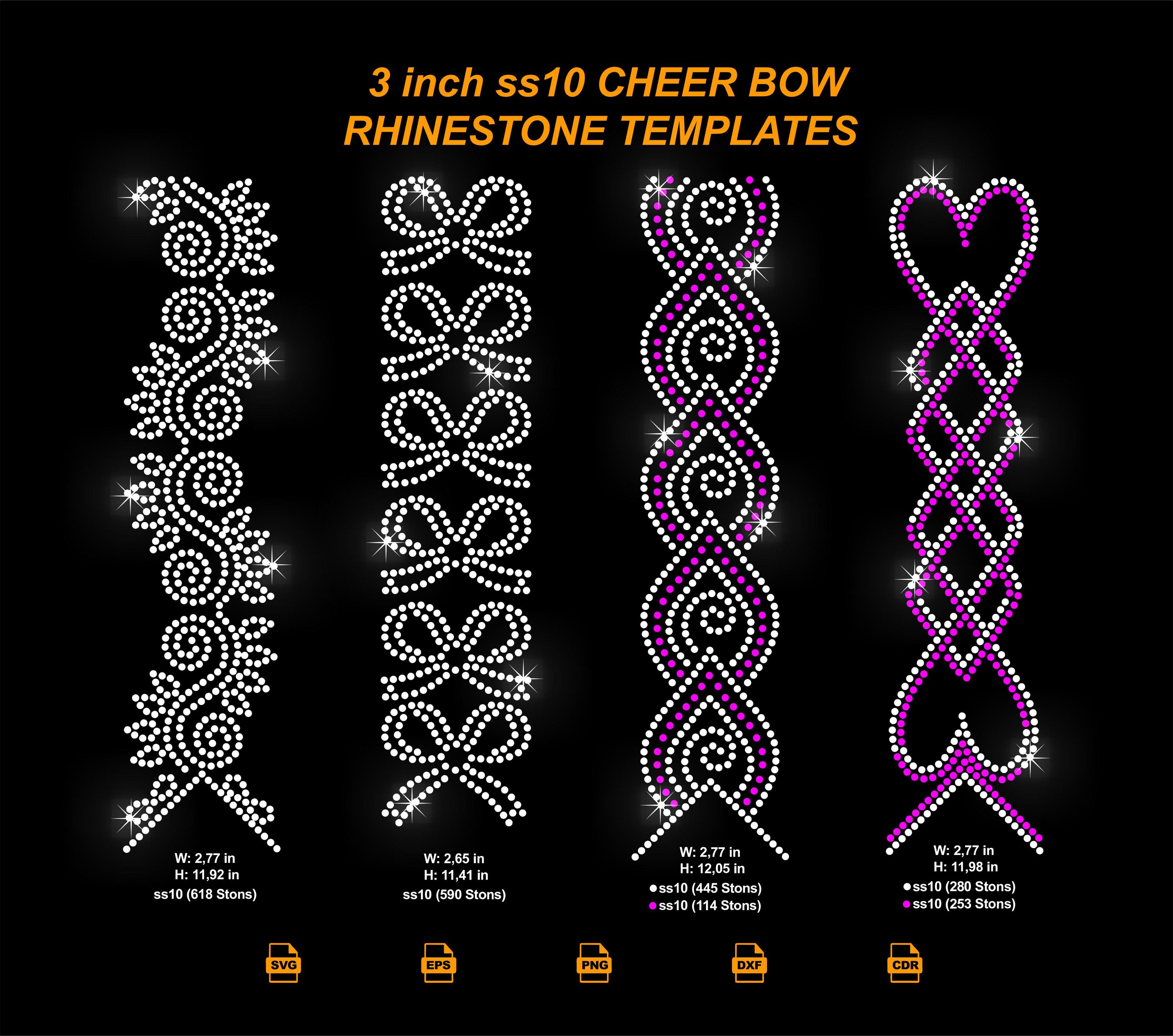 SS10 Rhinestone Cheer Bow Template Bundle (SVG DXF PNG) Etsy