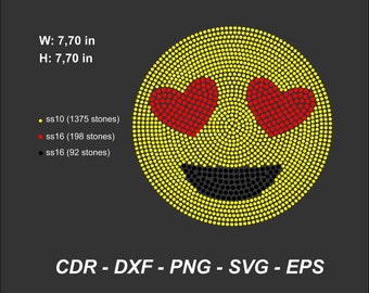Design digitale con strass a forma di sorriso: trasferimento termoadesivo (download digitale)