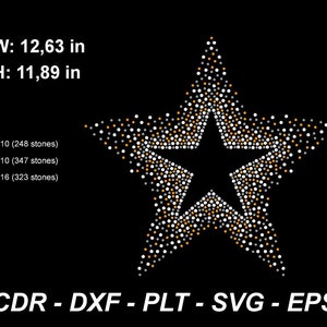 Star Rhinestone Transfer Bling Hot Fix Iron on Patch Motif Design Transfer