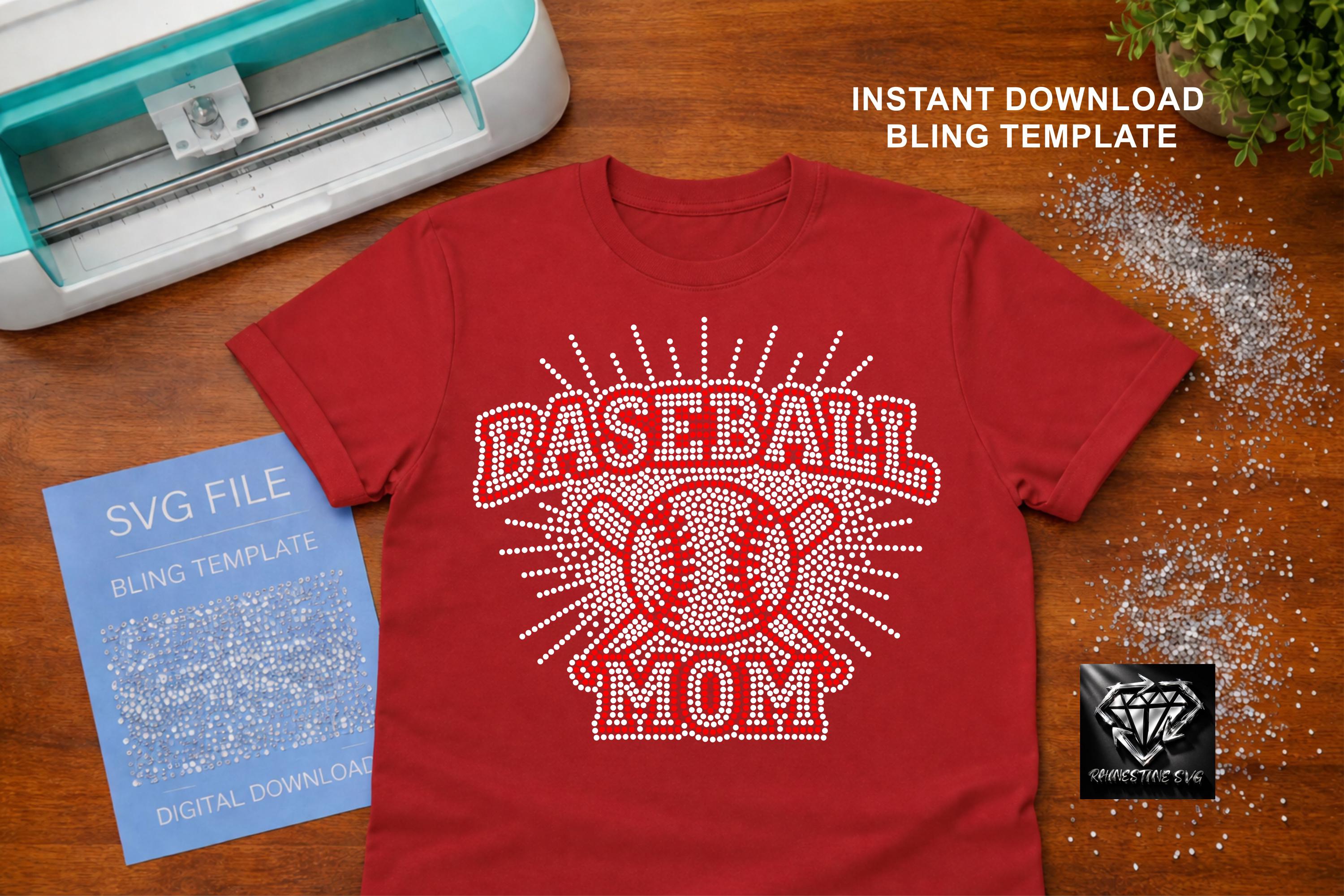 Baseball Mom SVG, Rhinestone Template, Bling Cricut File, Sports Mom ...
