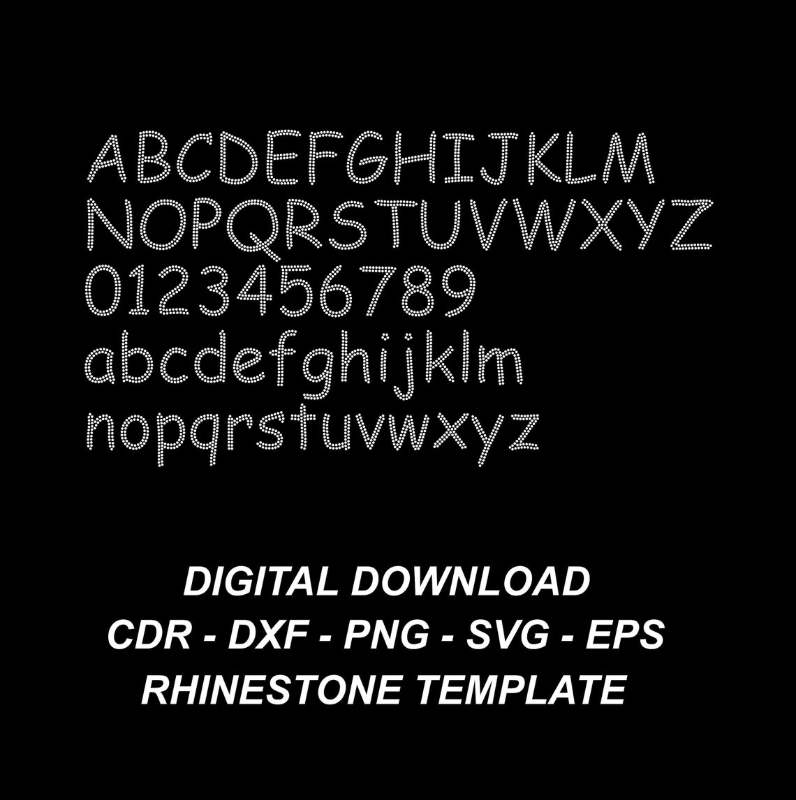 Rhinestone Alphabet Template Svg Rhinestone Letters Svg Png Dxf SS10 ...