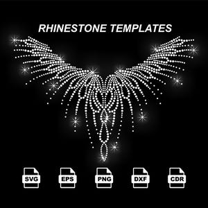 Plantilla de collar de diamantes de imitación: Diseño de camiseta y vestido con brillos (Archivo digital SVG EPS PNG)