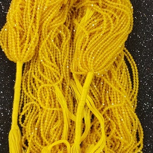 2.5mm Yellow Jade Faceted Round Beads, 200 Beads