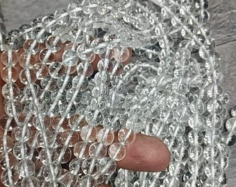 AAA Crystal Clear Quartz Beads: Natural Gemstone Round Beads - 6MM/8MM