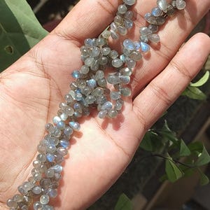 Rainbow Fire Labradorite Beaded Necklace, Natural Labradorite Necklace for Women, Labradorite Beaded Necklace, Anniversary Gift for Her SALE