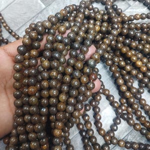Toffee Bar Bronzite Beads Grade AAA Genuine Natural Gemstone Round Loose Beads  6MM or 8MM  Bulk Lot Options