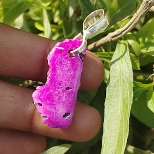 Pink Agate Wire Wrapped Pendant