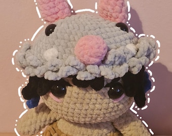 Poupée en peluche d'anime inspirée du démon Chibi Amigurumi au crochet fait main