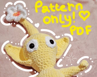 handmade yellow pikmin crochet pattern - cute pikmin amigurumi DIY instant download PDF