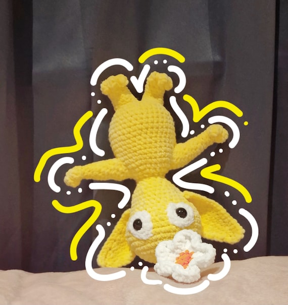 Crochet Pattern: Yellow Pikmin Inspired Amigurumi alien Gamer Craft Patterns, digital download PDF