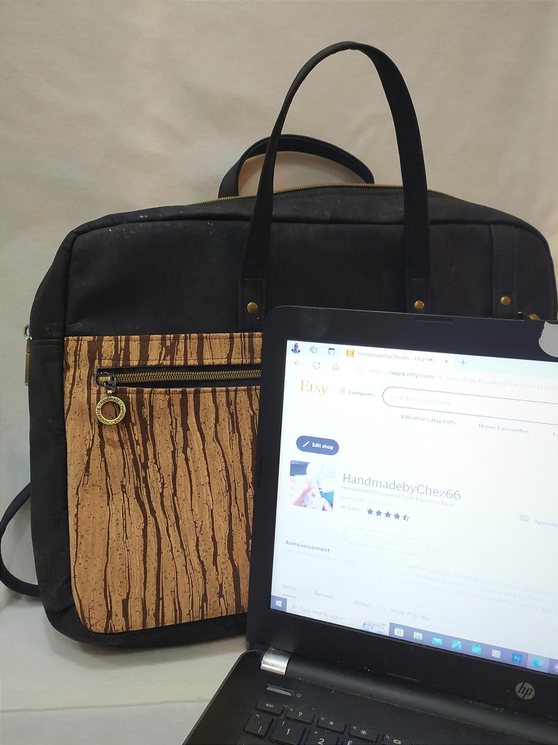 Cork Laptop Bag max 14'' Screen Soft Touch, Water Resistant Etsy UK