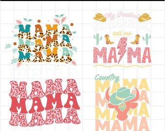 Mama PNG\ Western Png\ Western Mama Png\ Cow Skull Png\ Cowhide Png\ Diseño de sublimación o impresión\ Mom Png\ Diseño de camiseta\ Descarga digital