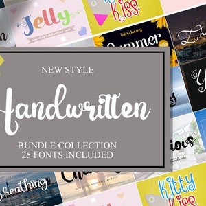 Handlettered Font Bundle, Fonts, Commercial Use Fonts, Fancy Fonts, Handwriting Fonts, Craft Fonts, Font Bundles, Fonts Cricut, Cute Fonts