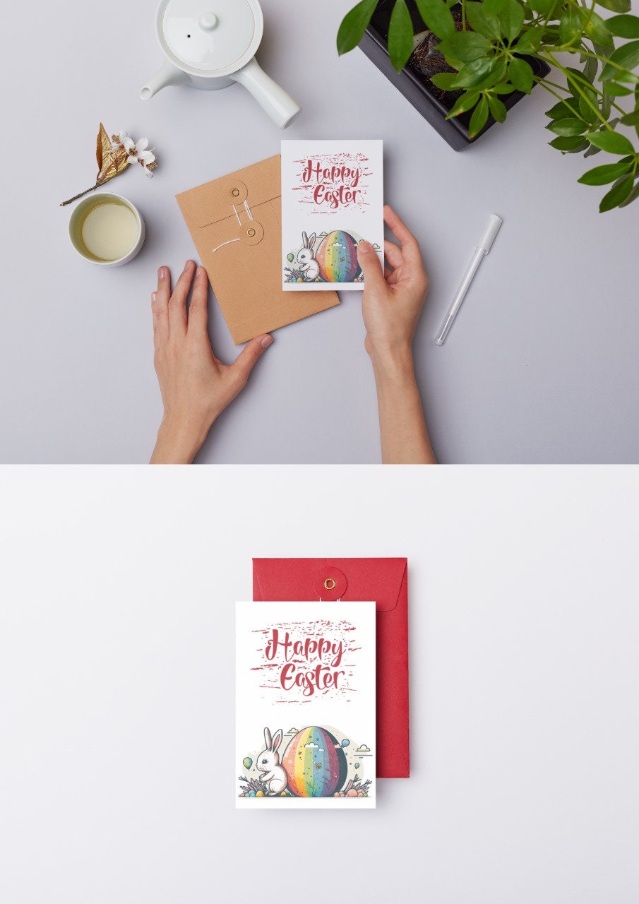 Happy Easter Cards Multipack With Envelopes,Colourful Easter Greeting - View #4