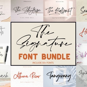 The Signature Font Bundle - Handwritten Font Bundle - Fonts, Calligraphy Font, Script Font, Cricut Font, Wedding Font, Commercial Use Font