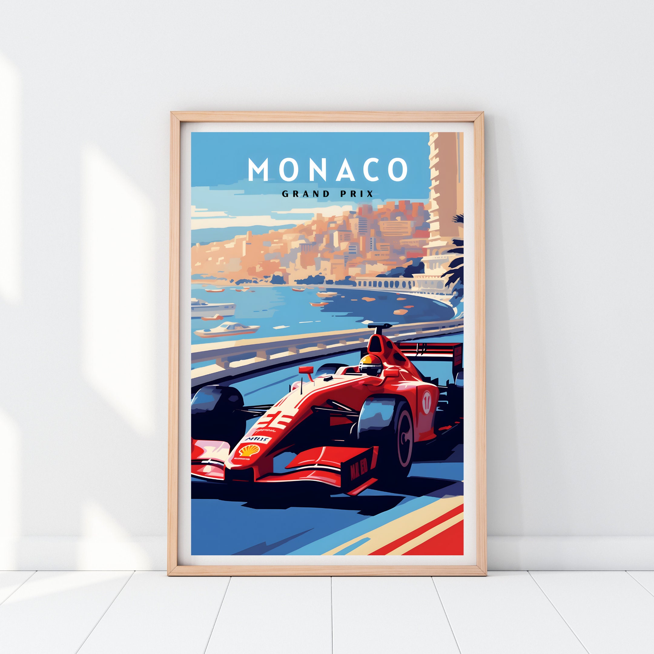 モナコグランプリポスター、F1レーシングアート（デジタルダウンロード