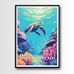 Great Barrier Reef Reise Poster, Great Barrier Reef Wand Kunst Druck, digitaler Download, druckbare Great Barrier Reef Wandkunst