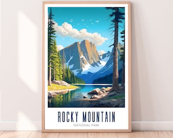 Rocky Mountain National Park Poster, Colorado Travel Print (Digital Download)